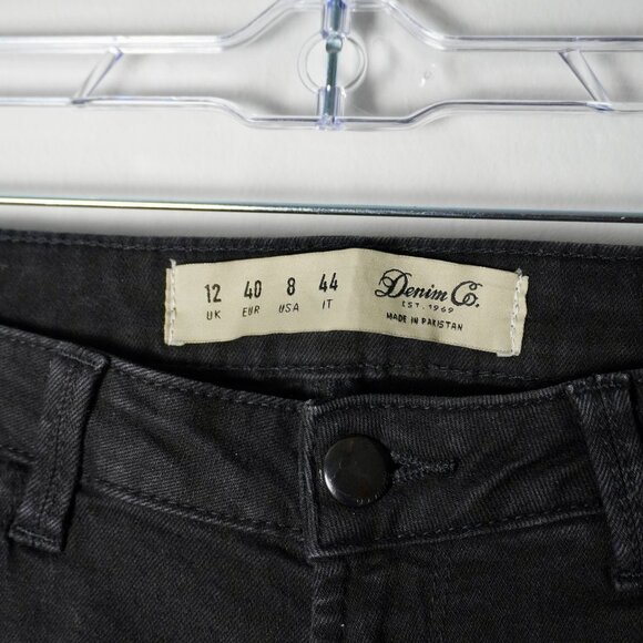 Denim Co. Black Distressed Skinny Jeans with Front Rips - Picture 5 of 5